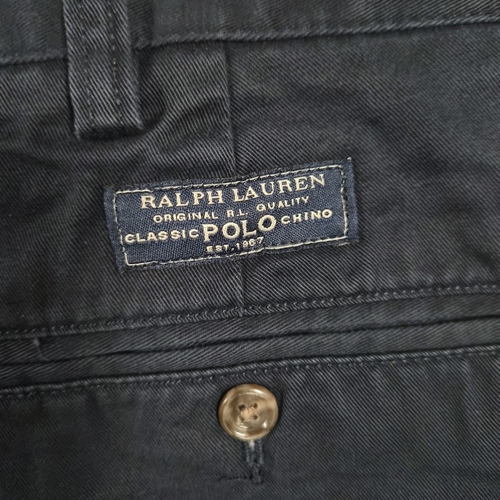 Vintage Polo Ralph Lauren Classic Fit Chino Shorts Men's 38 Navy Blue Cotton - Picture 6 of 9